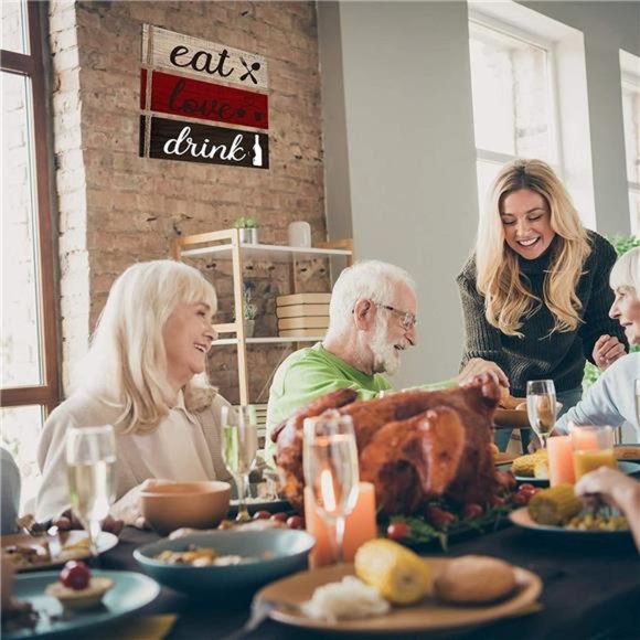 3 Pcs Farmhouse Kitchen Wall Decor Eat Sign Rustic Wooden Kitchen Sign Wood - Picture 5 of 6